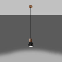 Pendelleuchte Stone Wood 1 – Schwarz Beton & Holz