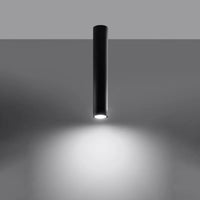 Plafondlamp Tube 40 – Zwart & Staal