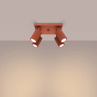 Deckenleuchte Japandi 4S – Oxidrot & Aluminium