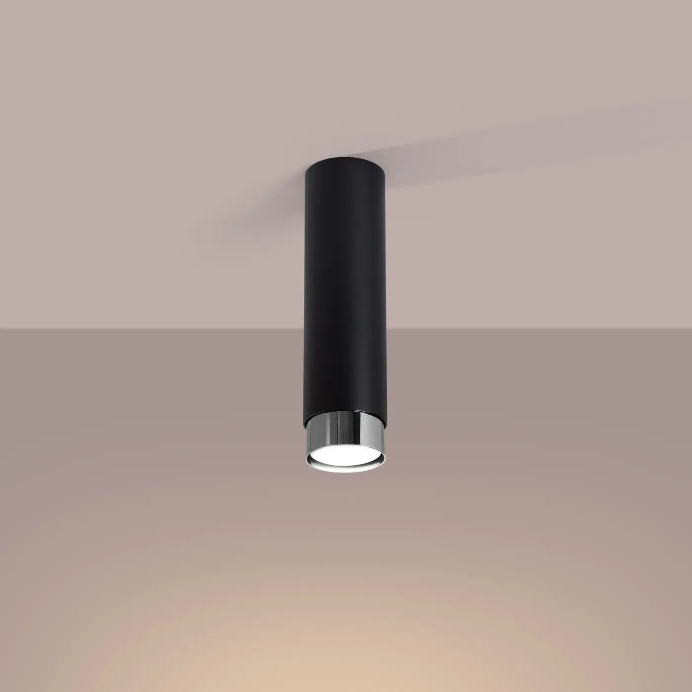 Deckenstrahler Tube 2-Tone 22 – Schwarz & Chrom & Stahl