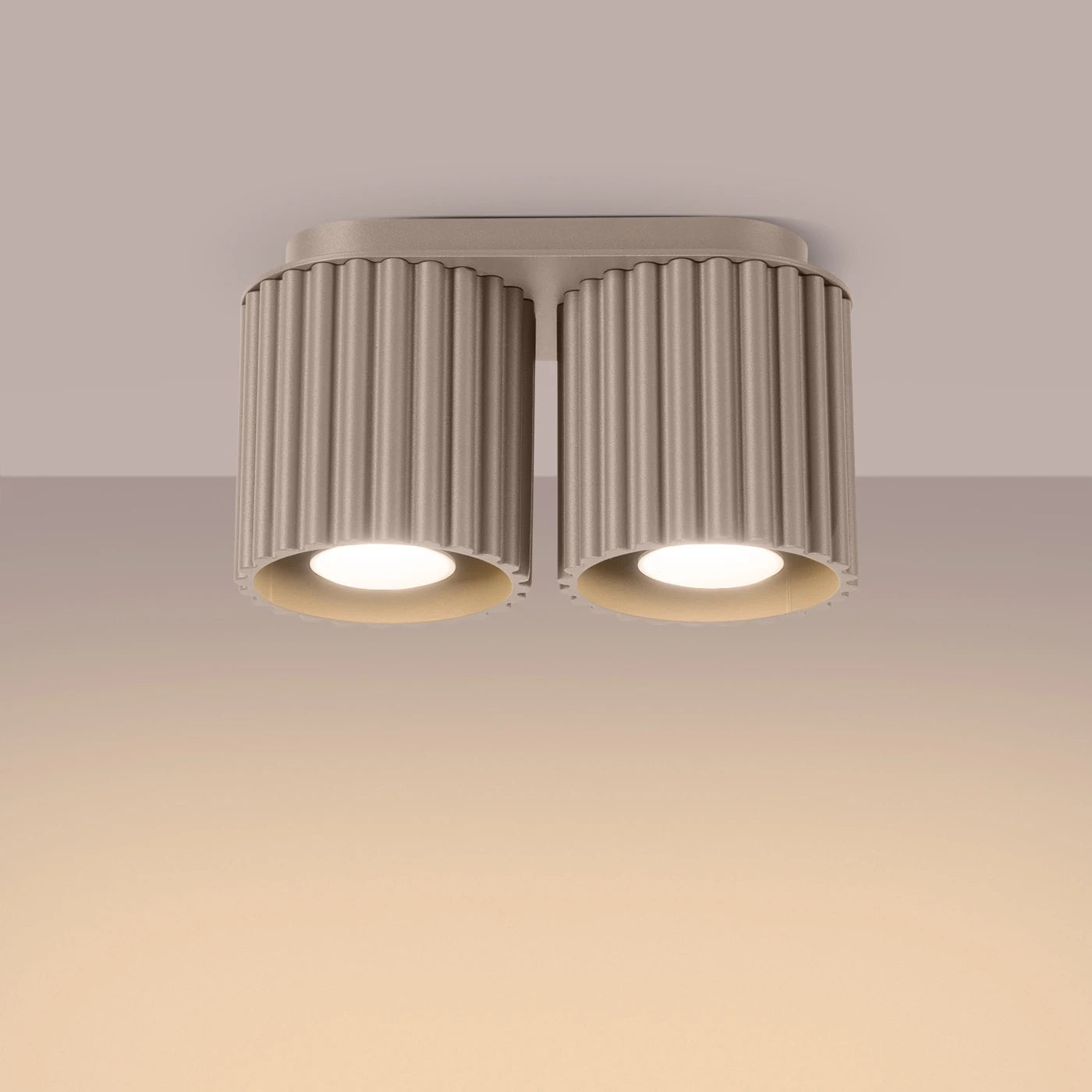Spots Japandi Double – Taupe & Aluminium