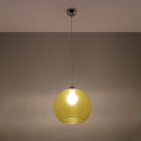 Hanglamp Globe – Geel Glas & Staal