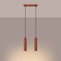 Hanglamp Tube 2 – Okerrood & Staal