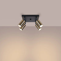 Deckenleuchte Tube 4S – Schwarz & Gold & Stahl
