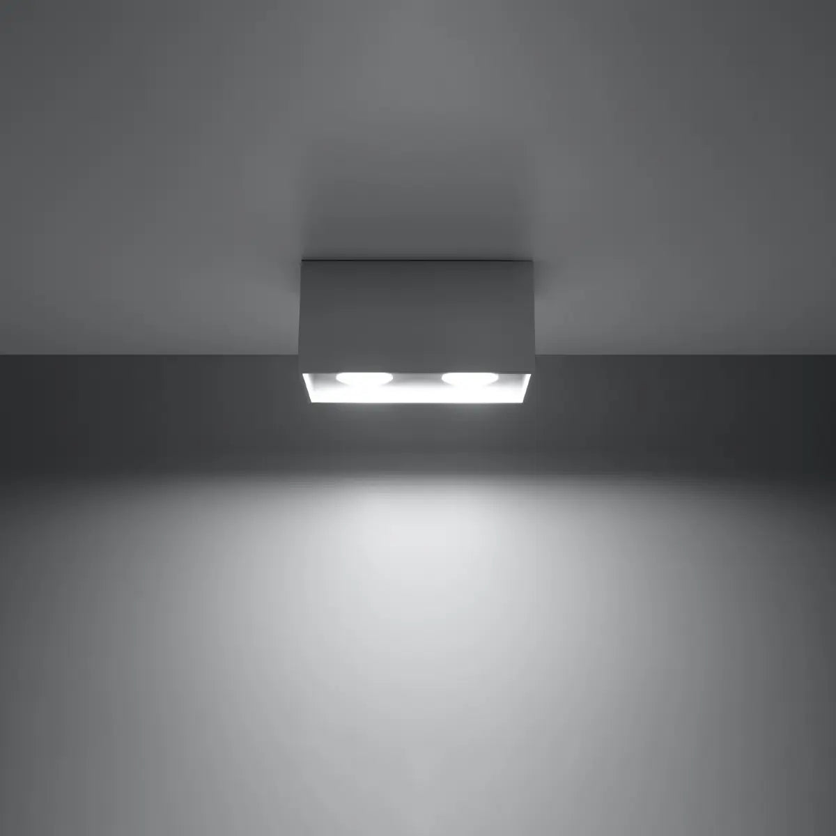 Plafondlamp Square Box – Grijs & Aluminium