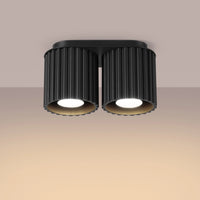 Deckenstrahler Japandi Double – Schwarz & Aluminium