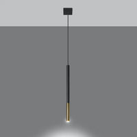 Hanglamp Matita 1 – Zwart & Goud & Staal