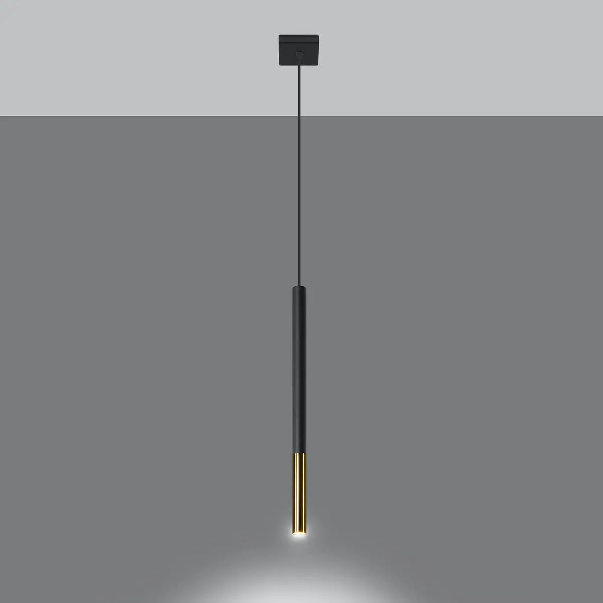 Hanglamp Matita 1 – Zwart & Goud & Staal