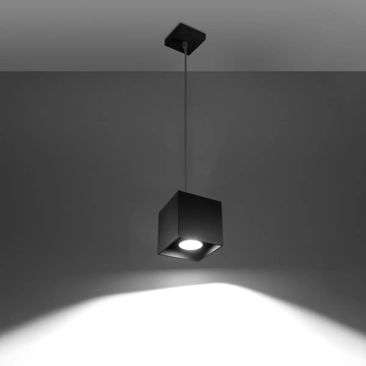 Pendelleuchte Square 1 – Schwarz & Aluminium
