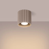 Deckenstrahler Japandi Single – Taupe & Aluminium