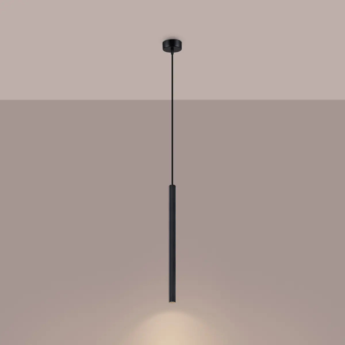 Pendelleuchte Candle 1 – Schwarz & Stahl