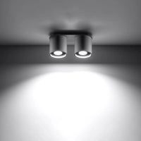 Plafondlamp Rondo Double – Grijs & Aluminium