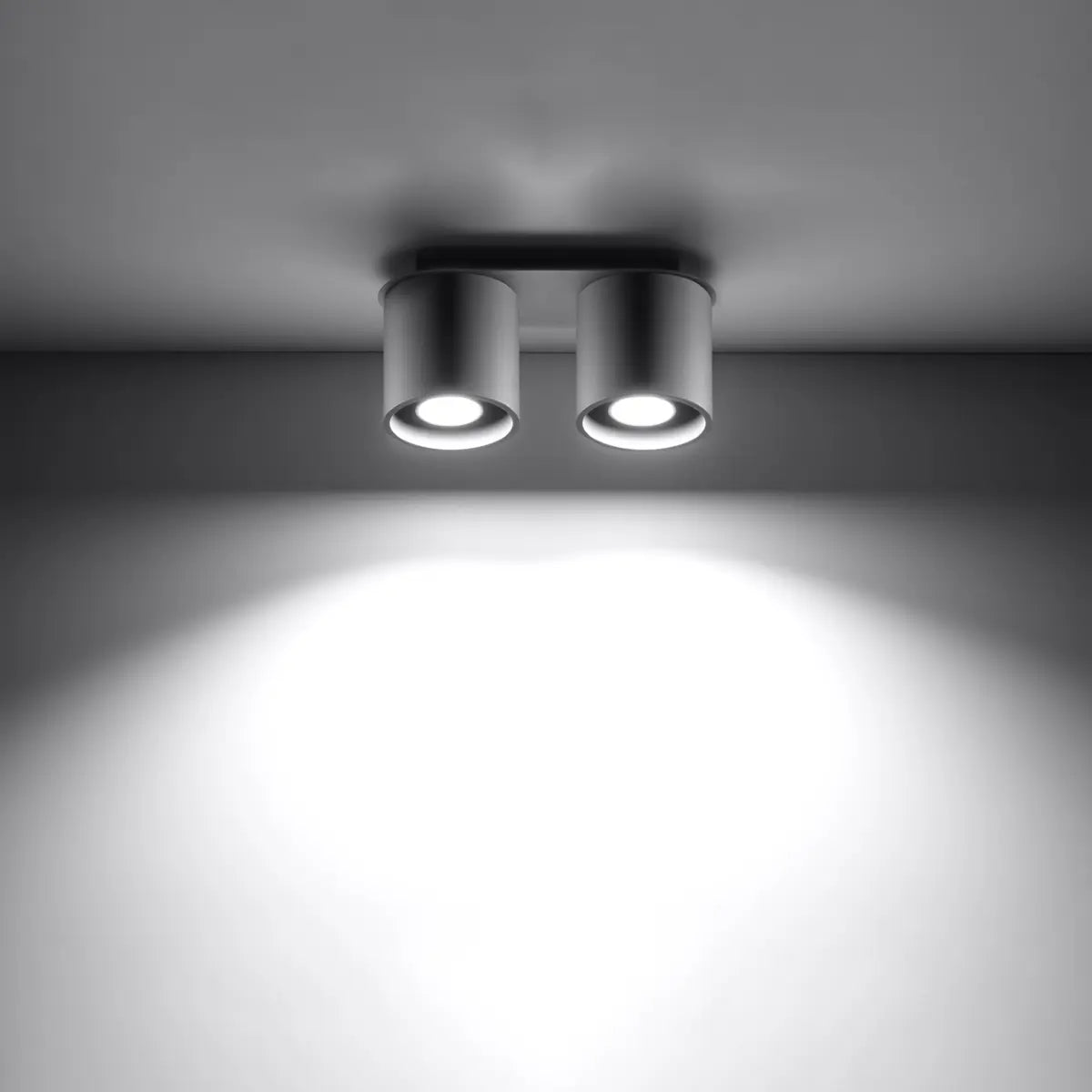 Plafondlamp Rondo Double – Grijs & Aluminium
