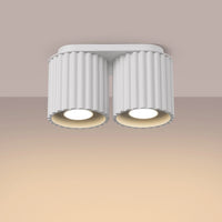 Deckenstrahler Japandi Double – Weiß & Aluminium