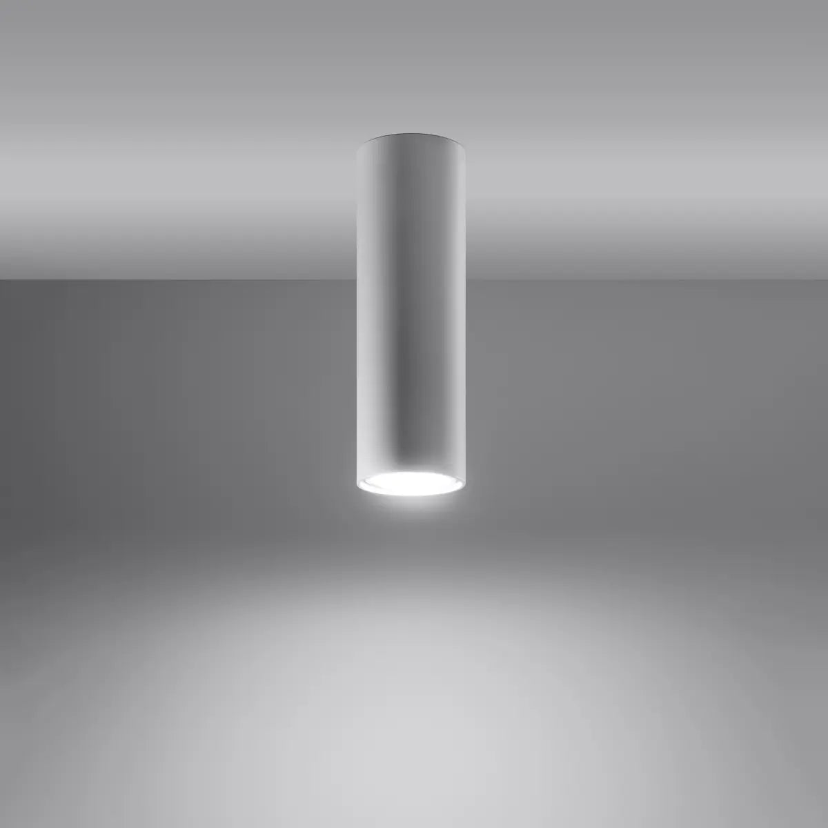 Plafondlamp Tube 20 – Wit & Staal
