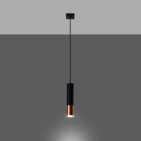Hanglamp Tube 1 – Zwart & Koper & Staal