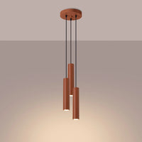 Hanglamp Tube 3P – Okerrood & Staal