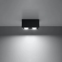 Plafondlamp Square Box – Zwart & Aluminium