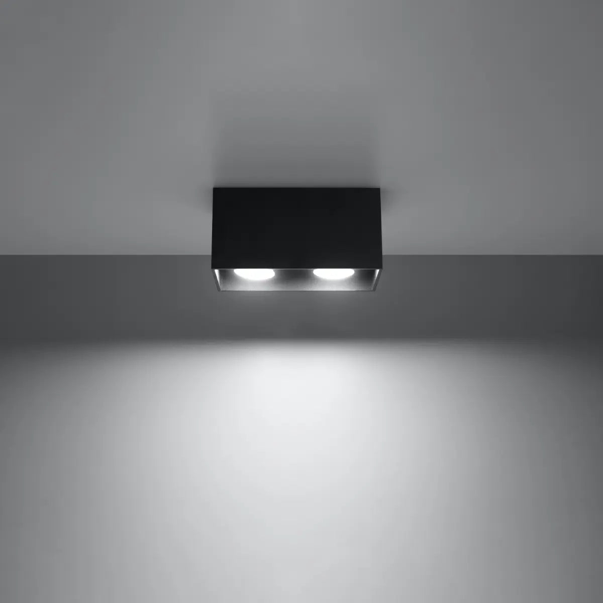 Plafondlamp Square Box – Zwart & Aluminium