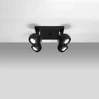 Plafondlamp Retro 4S – Zwart & Staal