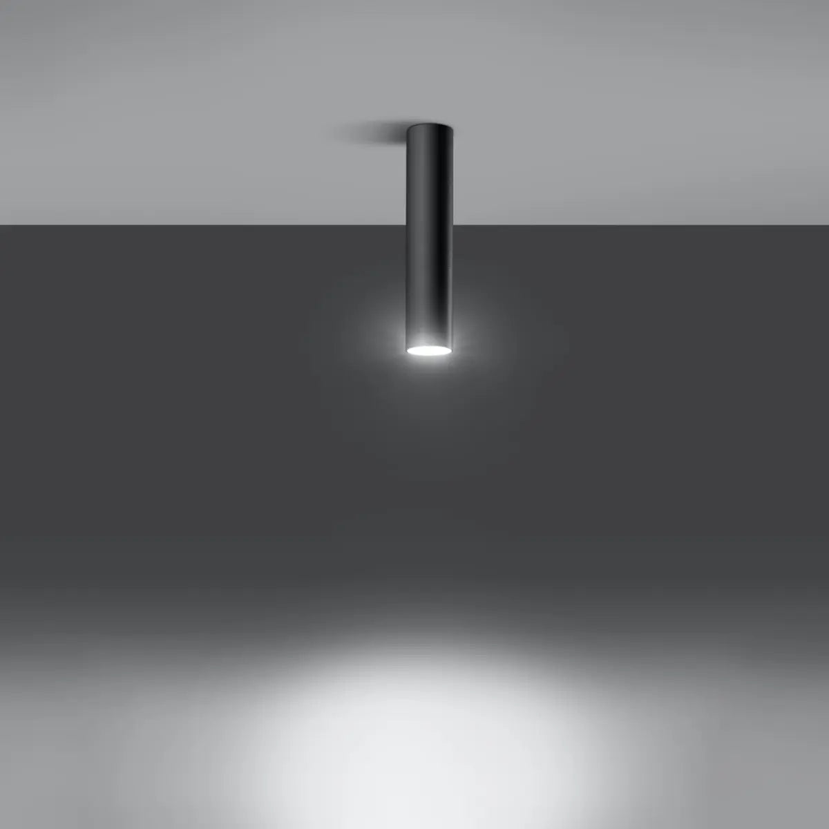Deckenleuchte Tube 30 – Schwarz & Stahl
