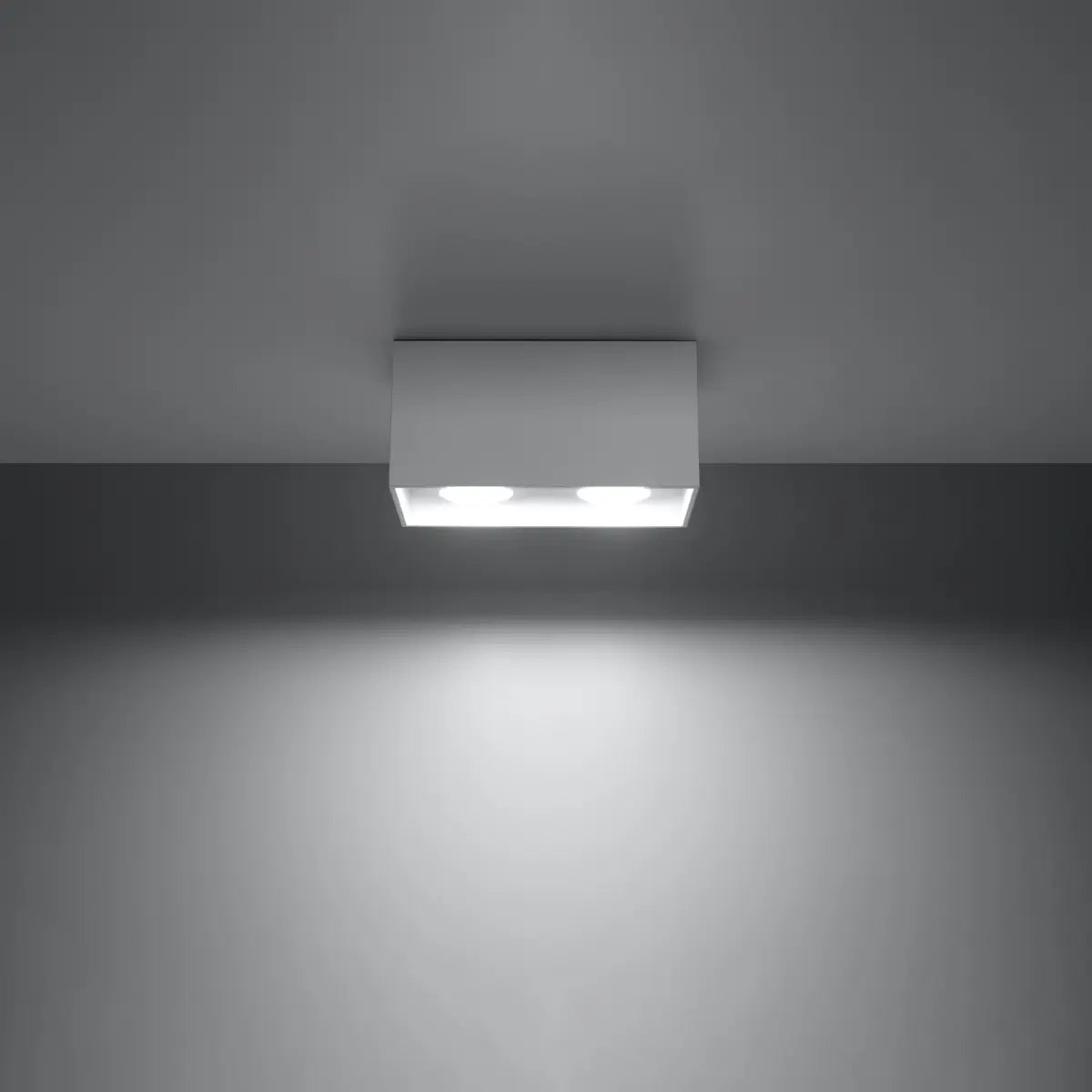 Deckenleuchte Square Box – Weiß & Aluminium