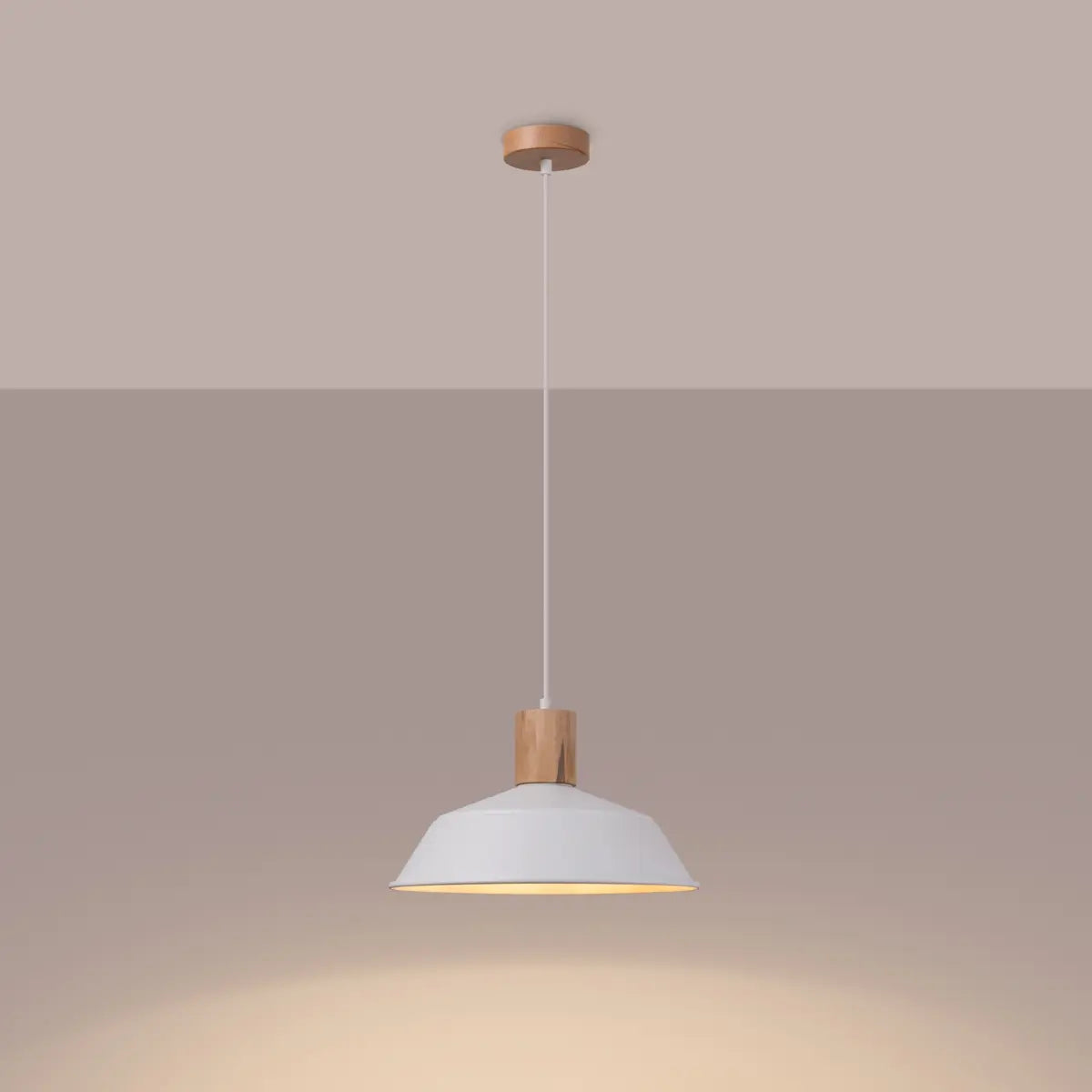 Pendelleuchte Diner 2 – Weiß & Stahl & Holz