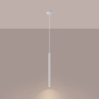 Pendelleuchte Candle 1 – Weiß & Stahl