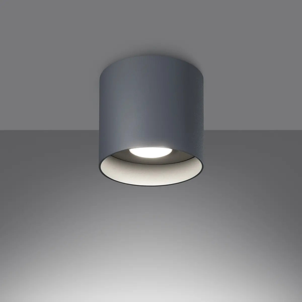 Plafondlamp Tube Plus – Grijs & Aluminium