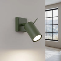 Wandlamp Rondo – Olijfgroen & Staal
