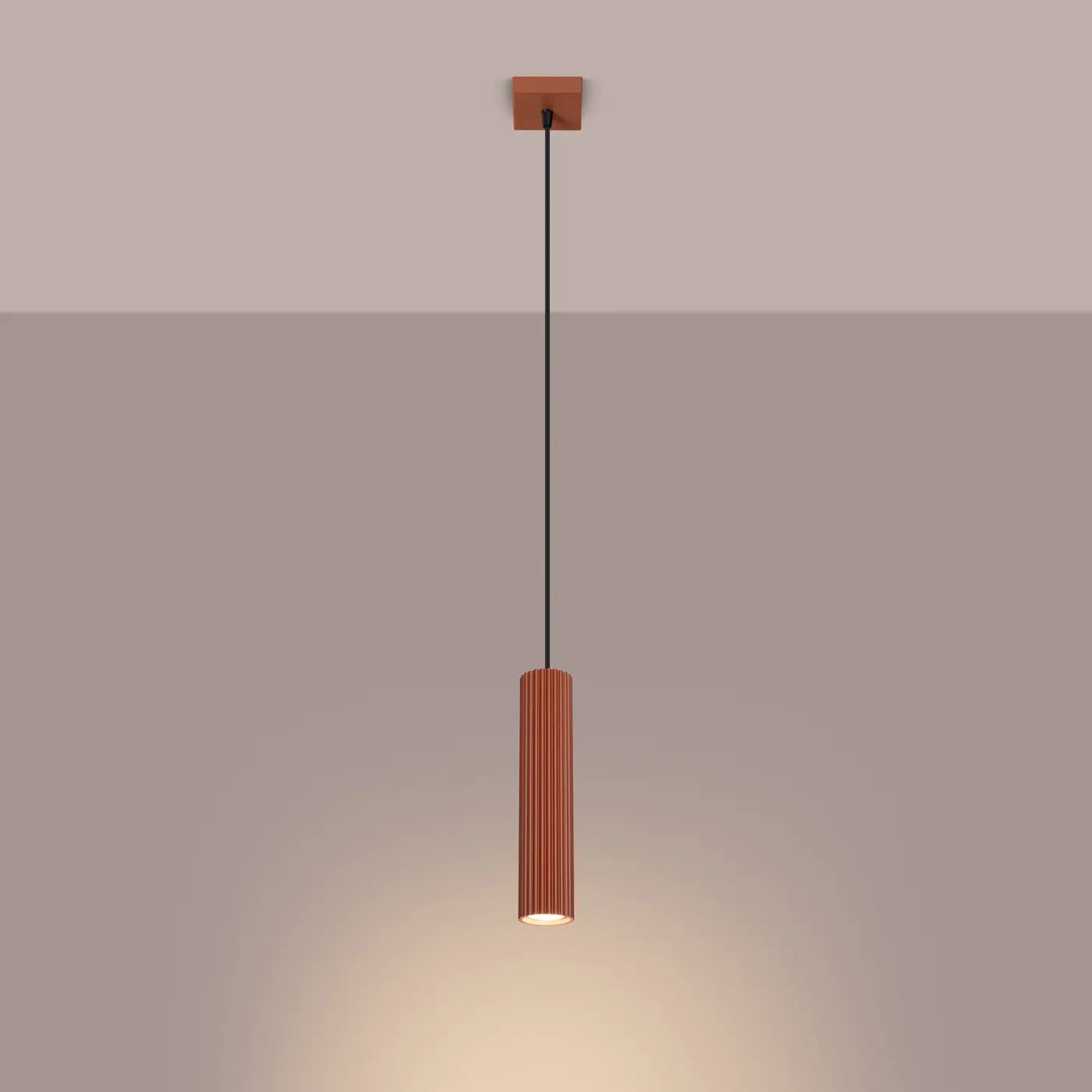 Hanglamp Japandi 1 – Okerood & Aluminium