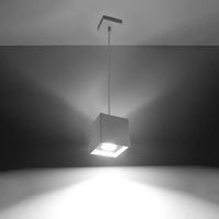 Pendelleuchte Square 1 – Weiß & Aluminium