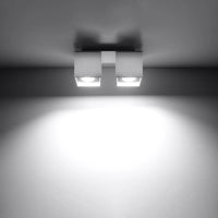 Plafondlamp Square Double – Wit Aluminium