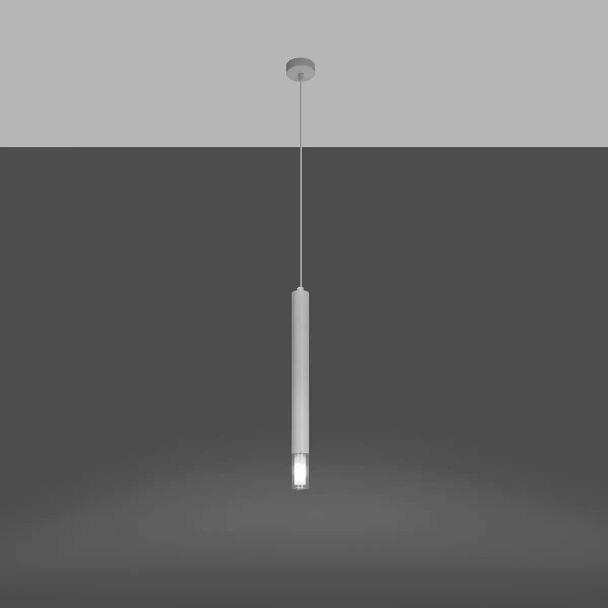 Pendelleuchte Matita Glass 1 – Weiß & Glas