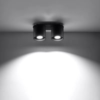 Plafondlamp Rondo Double – Zwart & Aluminium