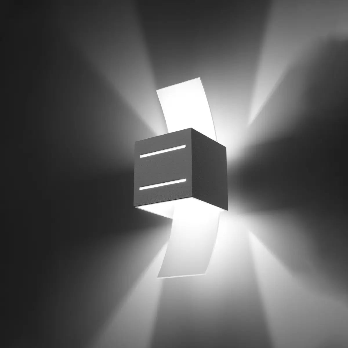 Wandleuchte Square Line 2 – Weiß & Aluminium