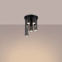 Deckenleuchte Tube 5R – Schwarz & Stahl