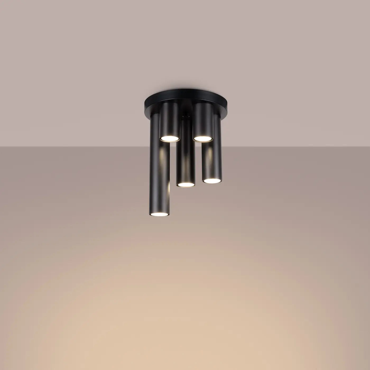 Deckenleuchte Tube 5R – Schwarz & Stahl