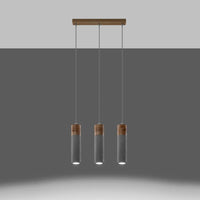 Hanglamp Tube Beton Wood 3 – Grijs Beton & Hout
