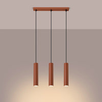 Hanglamp Tube 3 – Okerrood & Staal