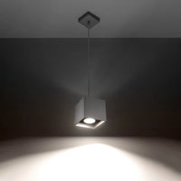 Pendelleuchte Square 1 – Grau & Aluminium