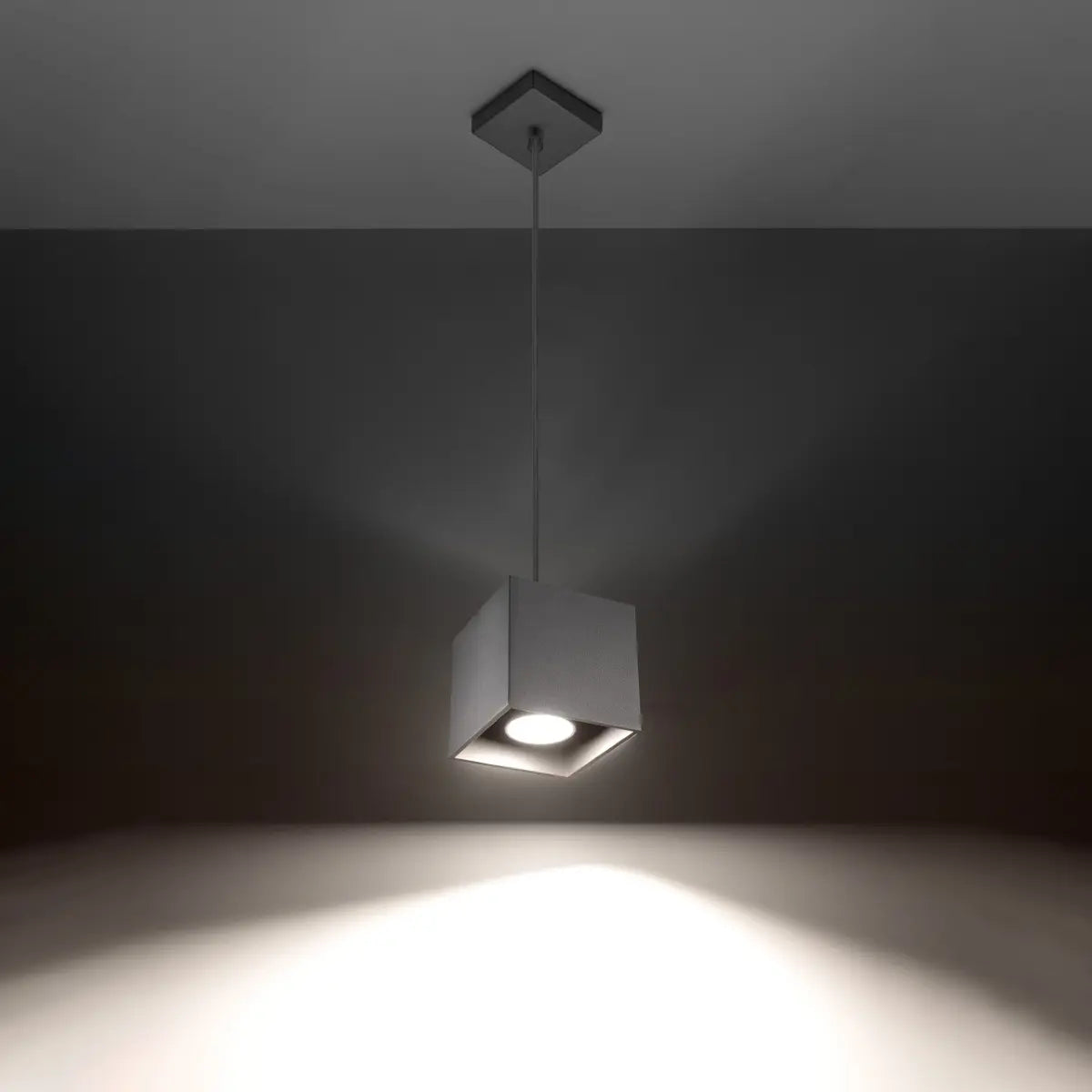 Pendelleuchte Square 1 – Grau & Aluminium