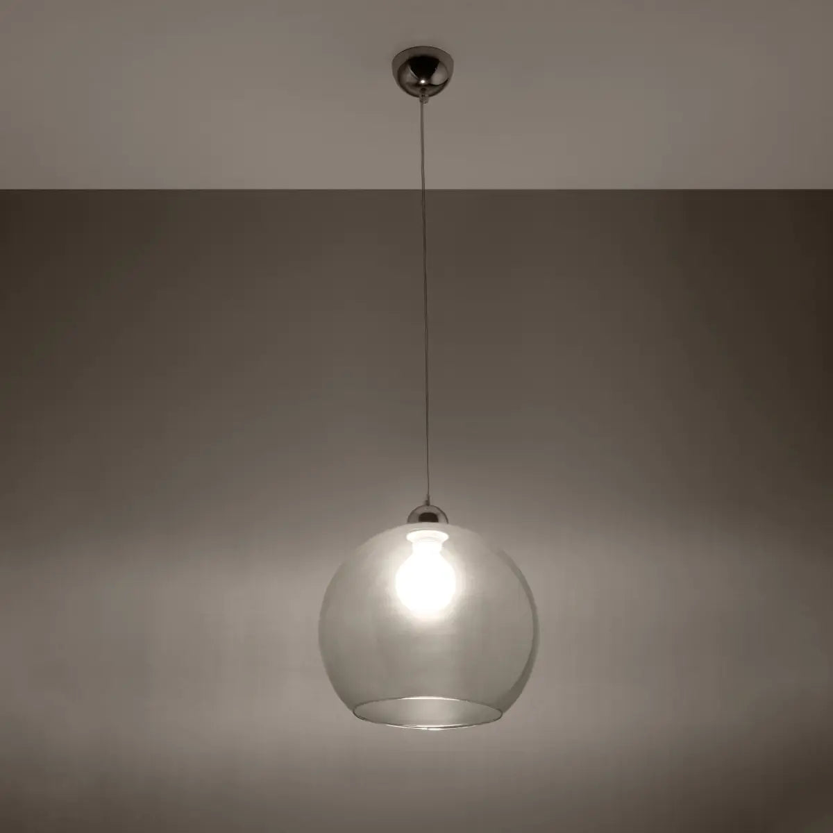 Hanglamp Globe – Transparant Glas & Staal