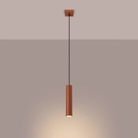 Hanglamp Tube 1 – Okerrood & Staal