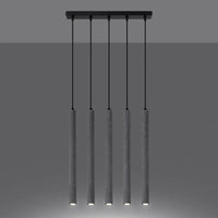 Hanglamp Slim Tube 5 – Grijs Beton
