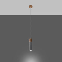 Hanglamp Tube Beton Wood 1 – Grijs Beton & Hout