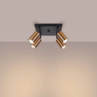 Deckenleuchte Tube 4S – Schwarz & Kupfer & Stahl