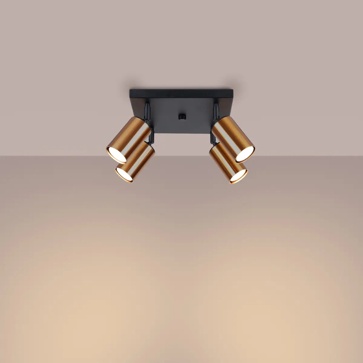 Deckenleuchte Tube 4S – Schwarz & Kupfer & Stahl