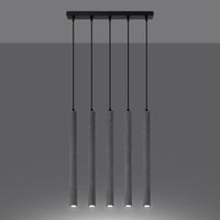 Hanglamp Slim Tube 5 – Grijs & Beton