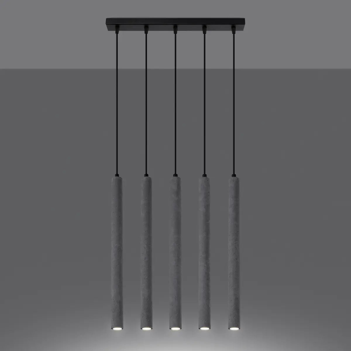 Hanglamp Slim Tube 5 – Grijs & Beton